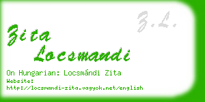 zita locsmandi business card