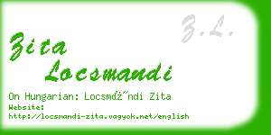 zita locsmandi business card